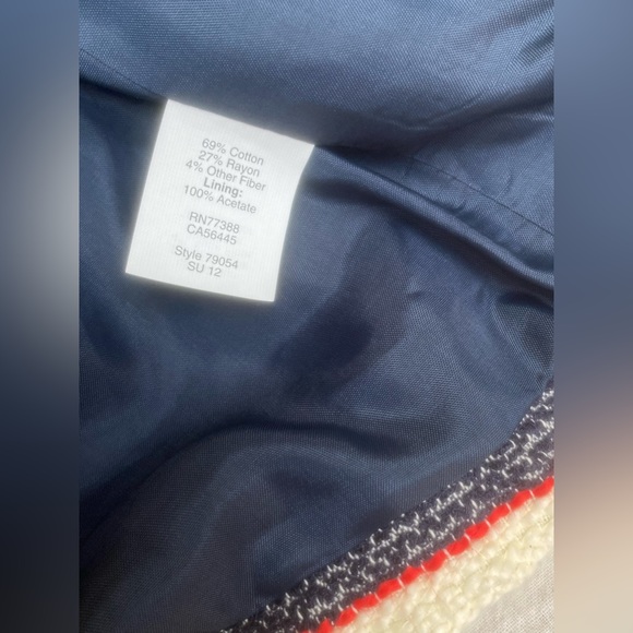 j. crew woven nautical striped double breast jacket cropped blazer sz. 10 - Picture 15 of 15